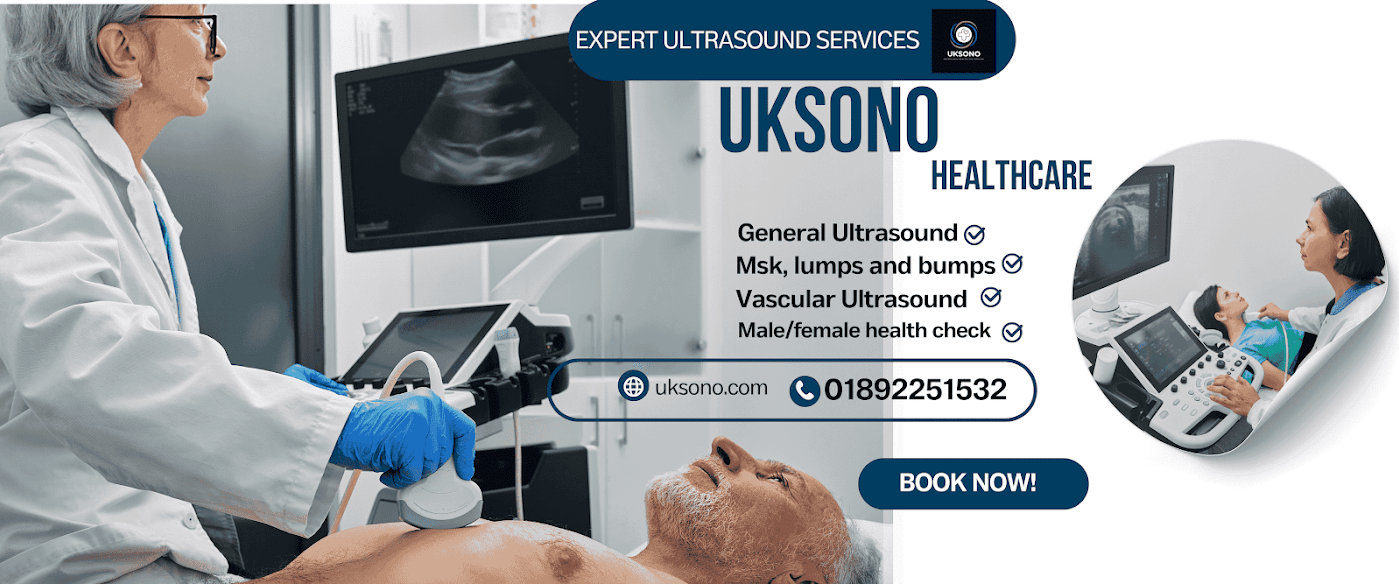 Male breast ultrasound examination at UKSONO